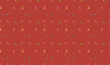 Farklı aksesuarlara sahip renkli arkaplan