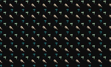 Farklı aksesuarlara sahip renkli arkaplan