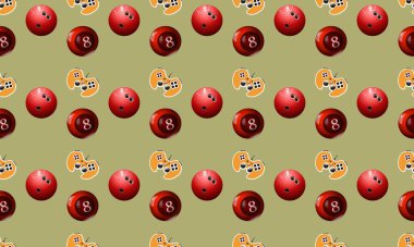 Farklı aksesuarlara sahip renkli arkaplan