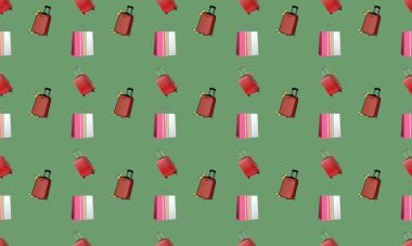 Farklı aksesuarlara sahip renkli arkaplan