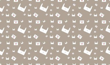 Farklı aksesuarlara sahip renkli arkaplan