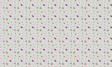 Farklı aksesuarlara sahip renkli arkaplan