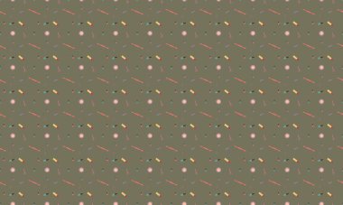 Farklı aksesuarlara sahip renkli arkaplan