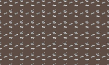 Farklı aksesuarlara sahip renkli arkaplan