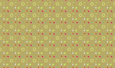 Farklı aksesuarlara sahip renkli arkaplan