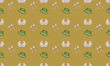 Farklı aksesuarlara sahip renkli arkaplan