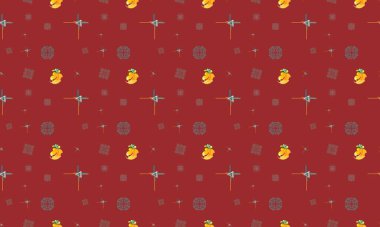 Farklı aksesuarlara sahip renkli arkaplan