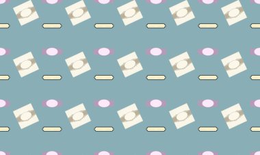 Farklı aksesuarlara sahip renkli arkaplan