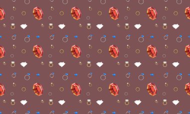 Farklı aksesuarlara sahip renkli arkaplan