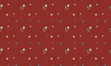 Farklı aksesuarlara sahip renkli arkaplan