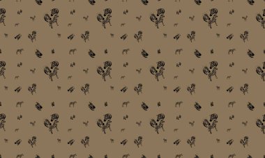 Farklı aksesuarlara sahip renkli arkaplan