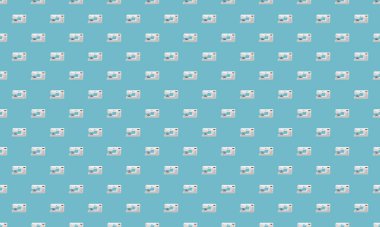 Farklı aksesuarlara sahip renkli arkaplan