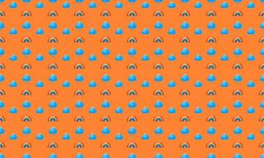 Farklı aksesuarlara sahip renkli arkaplan