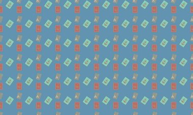 Farklı aksesuarlara sahip renkli arkaplan