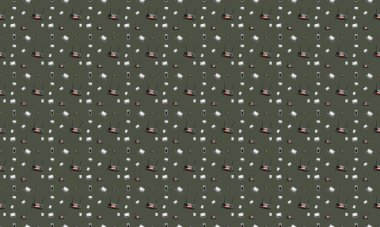 Farklı aksesuarlara sahip renkli arkaplan