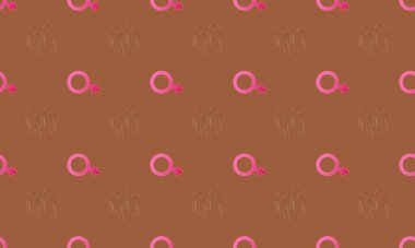 Farklı aksesuarlara sahip renkli arkaplan