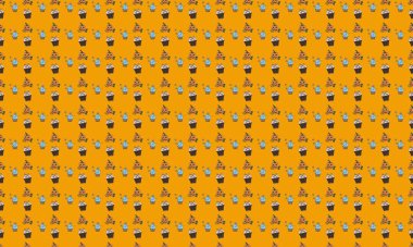 Farklı aksesuarlara sahip renkli arkaplan