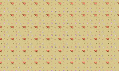 Farklı aksesuarlara sahip renkli arkaplan