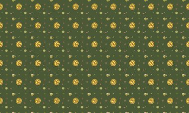 Farklı aksesuarlara sahip renkli arkaplan