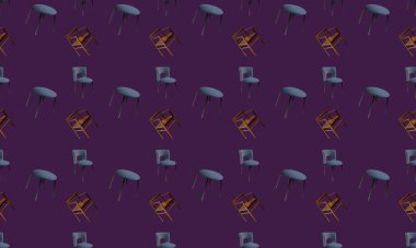 Farklı aksesuarlara sahip renkli arkaplan