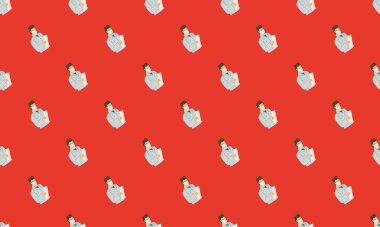 Farklı aksesuarlara sahip renkli arkaplan