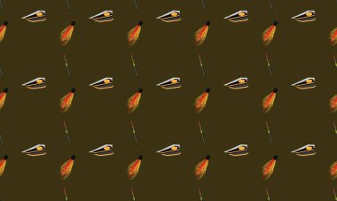 Farklı aksesuarlara sahip renkli arkaplan