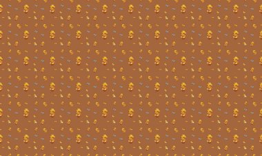 Farklı aksesuarlara sahip renkli arkaplan