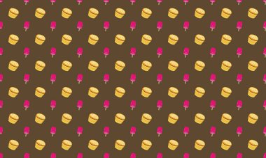 Farklı aksesuarlara sahip renkli arkaplan