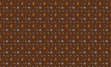 Farklı aksesuarlara sahip renkli arkaplan