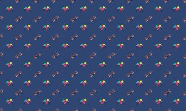 Farklı aksesuarlara sahip renkli arkaplan