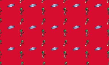 Farklı aksesuarlara sahip renkli arkaplan