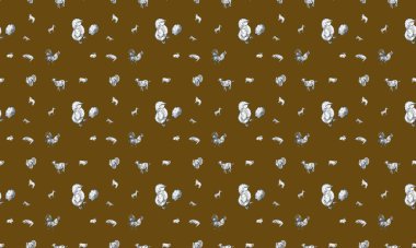 Farklı aksesuarlara sahip renkli arkaplan