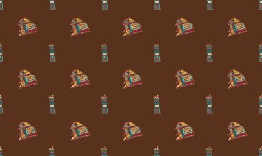 Farklı aksesuarlara sahip renkli arkaplan