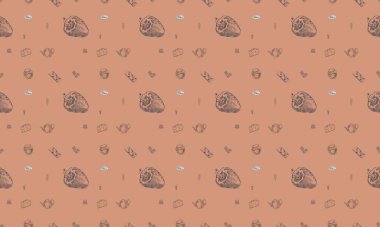 Farklı aksesuarlara sahip renkli arkaplan