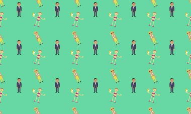 Farklı aksesuarlara sahip renkli arkaplan