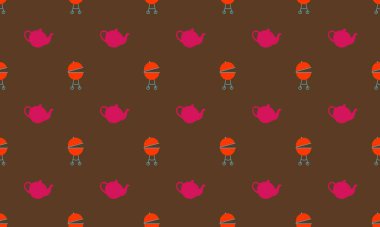 Farklı aksesuarlara sahip renkli arkaplan