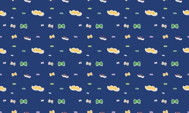 Farklı aksesuarlara sahip renkli arkaplan