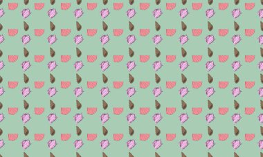 Farklı aksesuarlara sahip renkli arkaplan