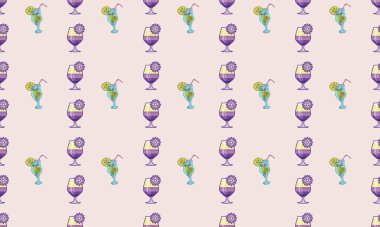 Farklı aksesuarlara sahip renkli arkaplan