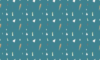 Farklı aksesuarlara sahip renkli arkaplan