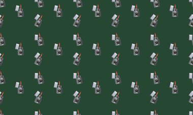 Farklı aksesuarlara sahip renkli arkaplan