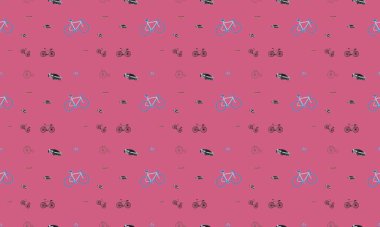 Farklı aksesuarlara sahip renkli arkaplan