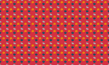 Farklı aksesuarlara sahip renkli arkaplan