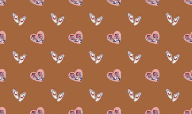 Farklı aksesuarlara sahip renkli arkaplan