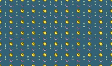 Farklı aksesuarlara sahip renkli arkaplan