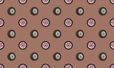 Farklı aksesuarlara sahip renkli arkaplan