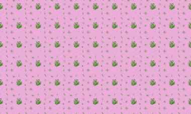 Farklı aksesuarlara sahip renkli arkaplan