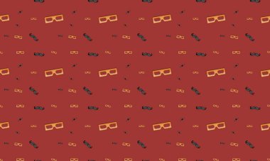 Farklı aksesuarlara sahip renkli arkaplan