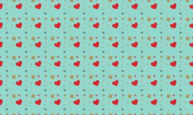 Farklı aksesuarlara sahip renkli arkaplan