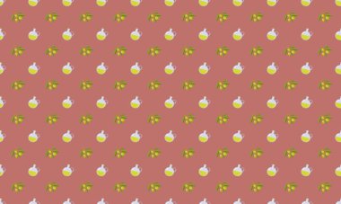 Farklı aksesuarlara sahip renkli arkaplan